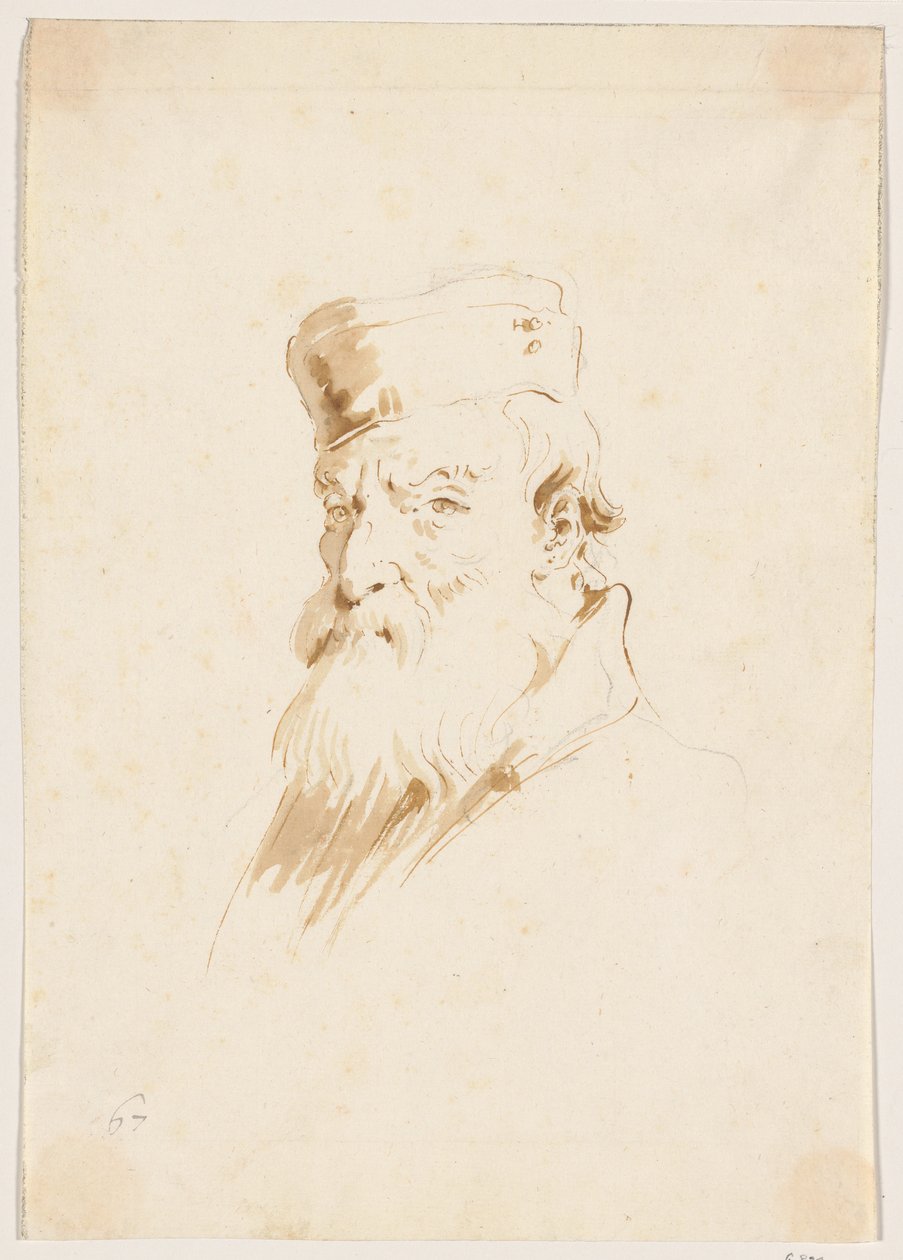 Un homme barbu portant une casquette - Giovanni Battista Tiepolo