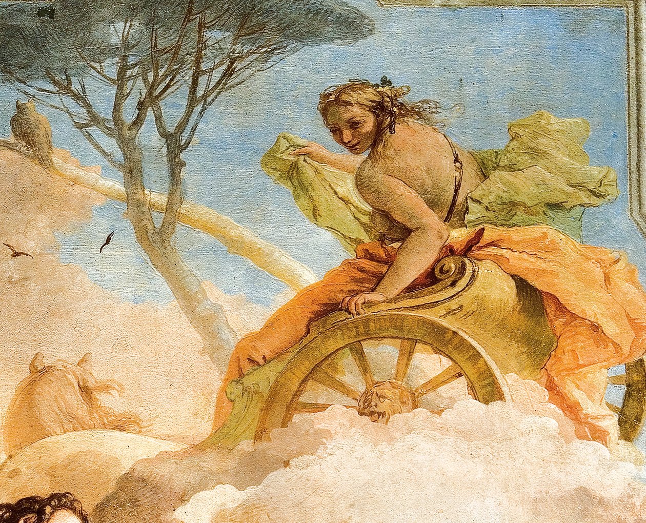 (détail) Armide de Armide enlevant le Renaud endormi, de la Salle de Jérusalem délivrée dans la Palazzina, 1757 - Giovanni Battista Tiepolo