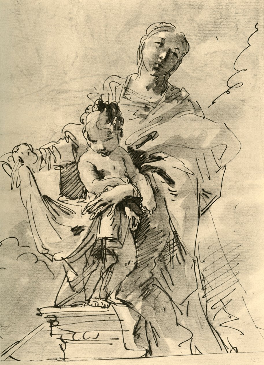 Madone et Enfant, milieu du 18e siècle, 1928 - Giovanni Battista Tiepolo