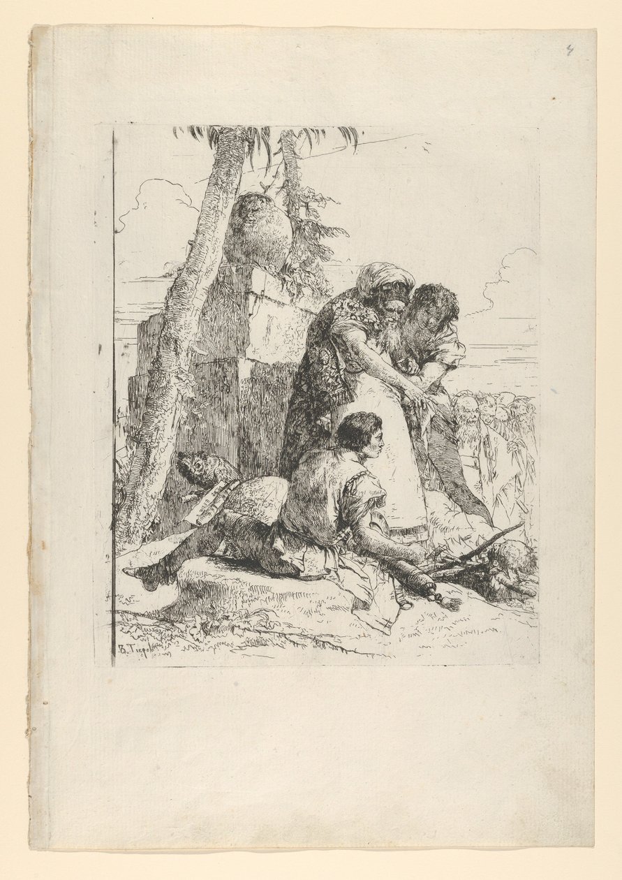 Magicien montrant une tête brûlante à deux jeunes, des Scherzi, vers 1743-50 - Giovanni Battista Tiepolo
