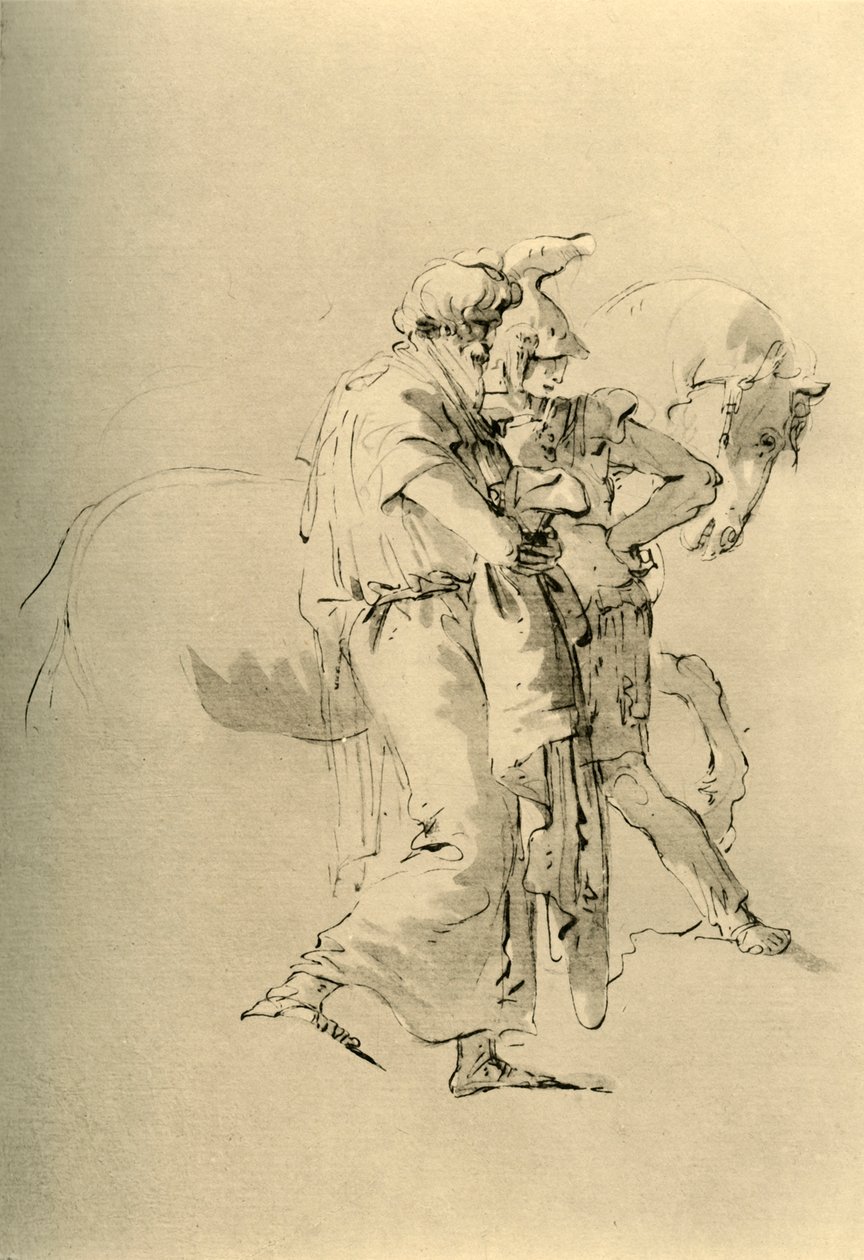 Vieil homme et jeune soldat, milieu du 18e siècle, 1928 - Giovanni Battista Tiepolo