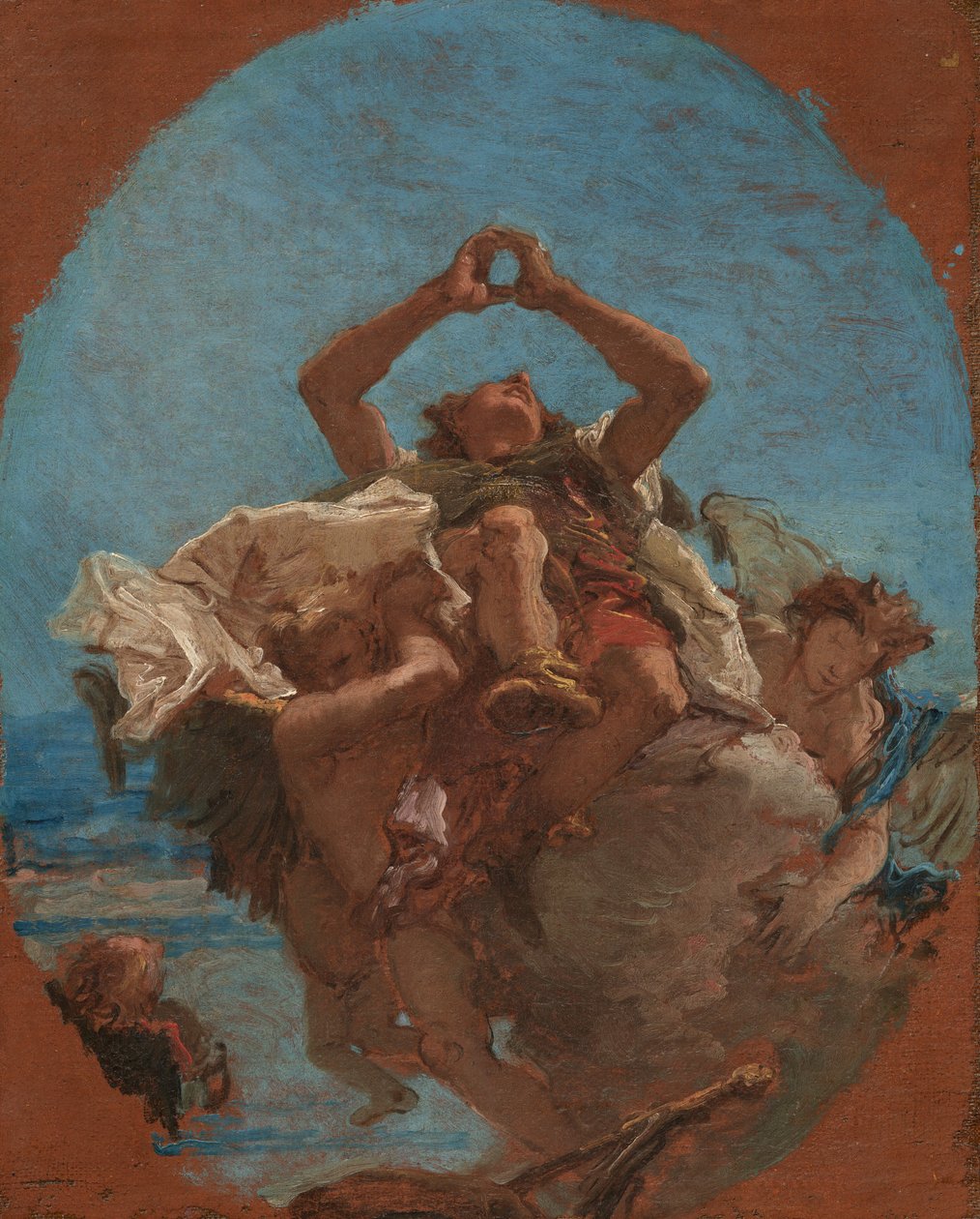 Der heilige Rochus von Engeln in den Himmel getragen - Giovanni Battista Tiepolo
