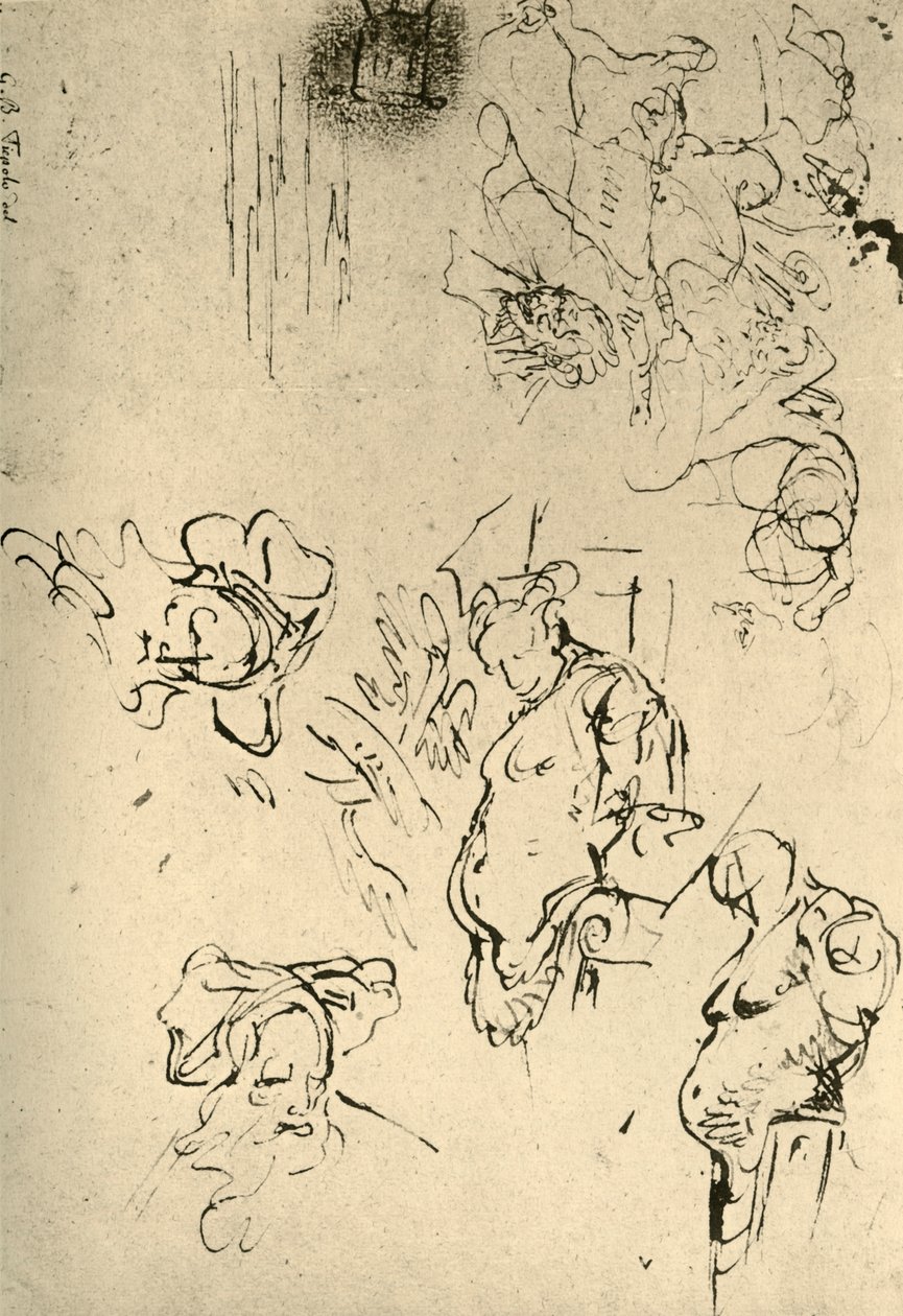 Satyr Herms et Têtes Orientales, milieu du 18ème siècle - Giovanni Battista Tiepolo