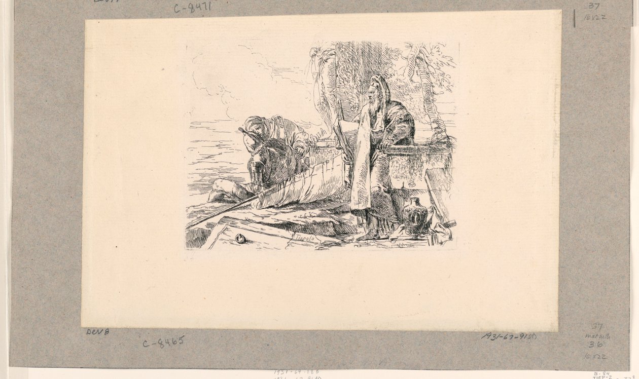 Mage Debout, Soldat Assis et un Homme, des Vari Capricci - Giovanni Battista Tiepolo