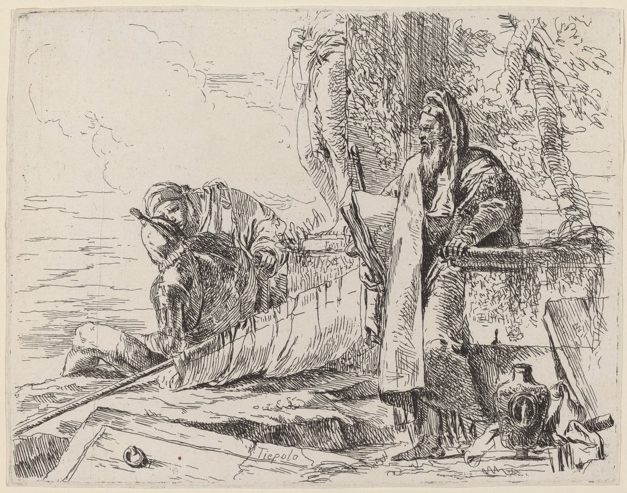 Philosophe debout et deux autres figures - Giovanni Battista Tiepolo