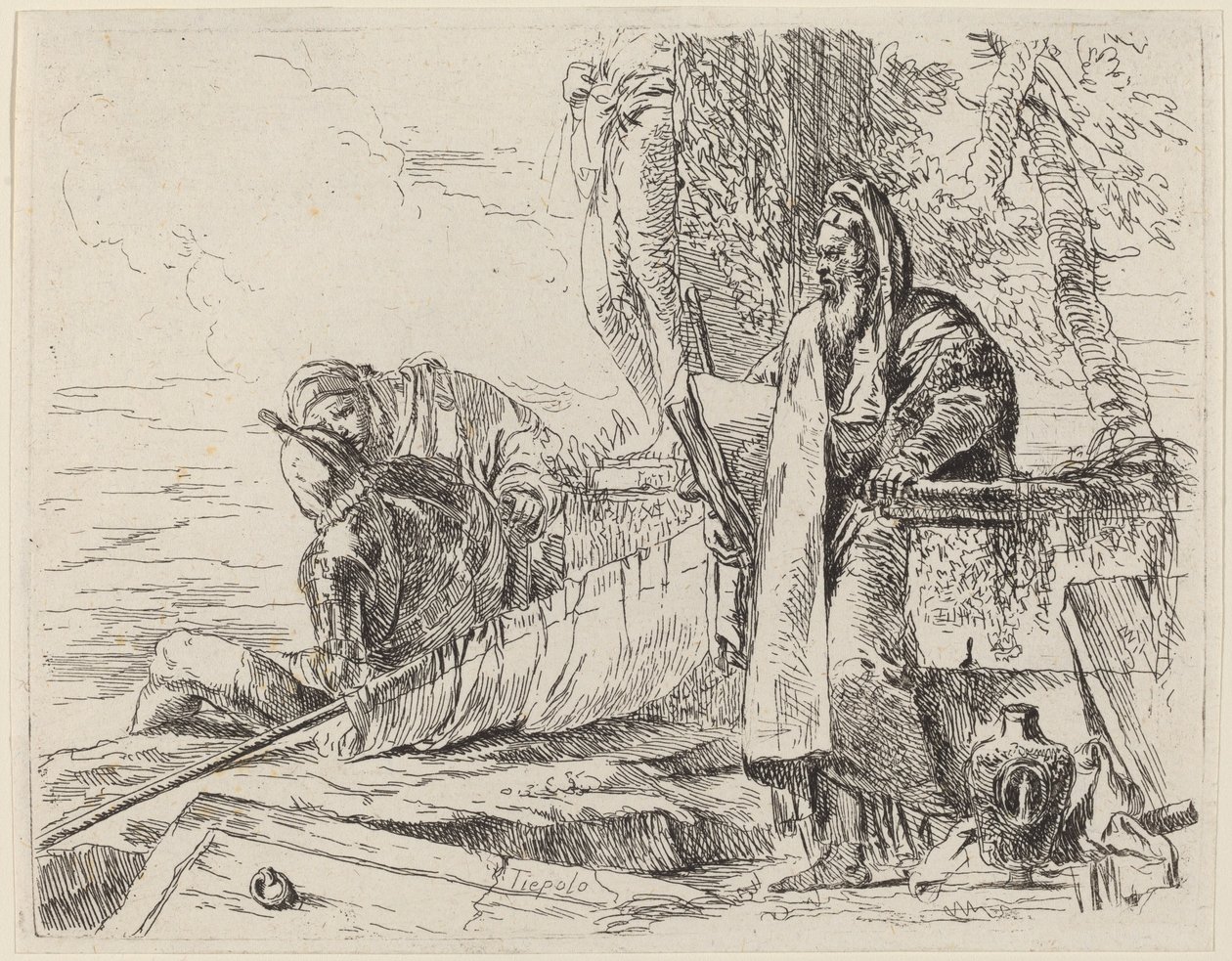 Philosophe debout et deux autres figures - Giovanni Battista Tiepolo