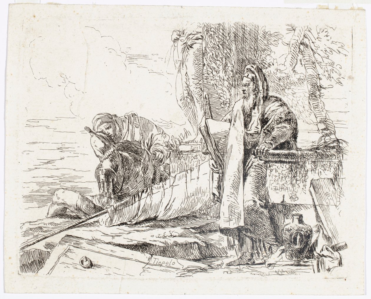 Philosophe debout avec un grand livre, de Vari Capricci - Giovanni Battista Tiepolo