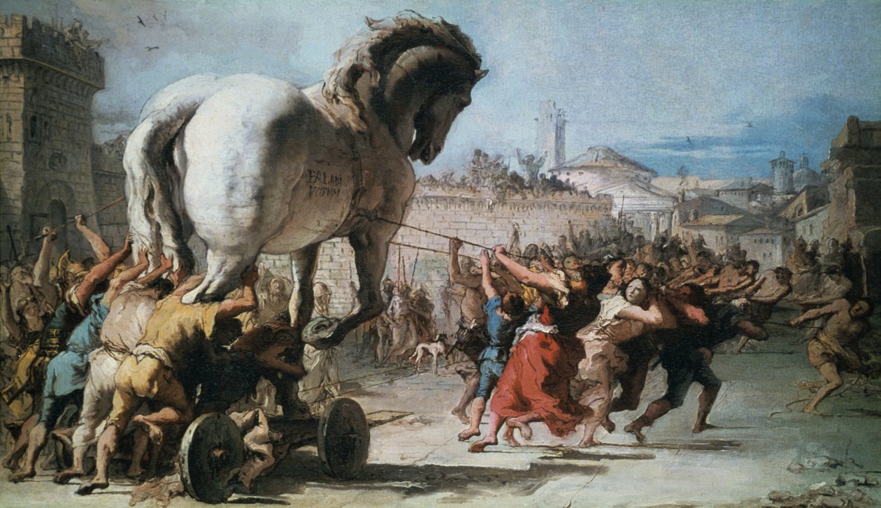 La procession du cheval de Troie dans Troie, c1760 - Giovanni Battista Tiepolo