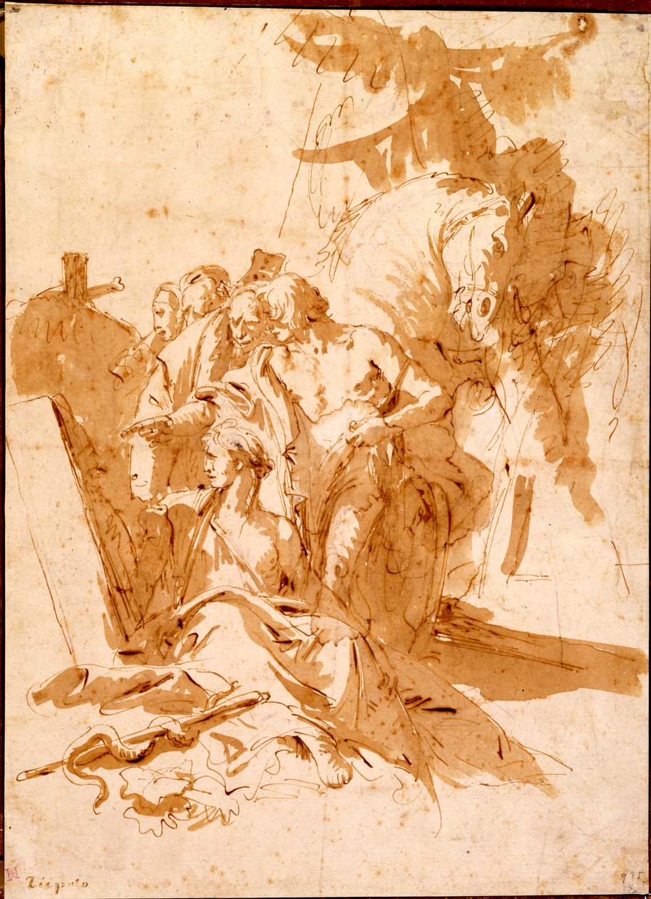 La découverte de la tombe de Punchinello - Giovanni Battista Tiepolo