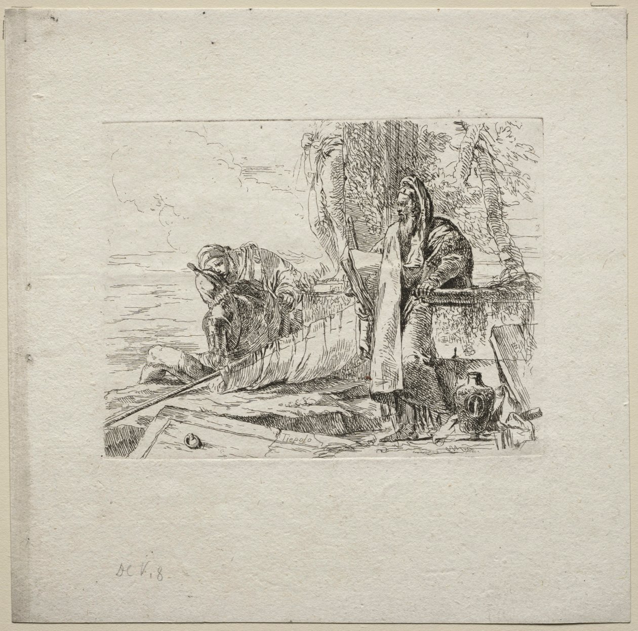 Divers caprices : Le philosophe debout avec un livre, 1785 - Giovanni Battista Tiepolo
