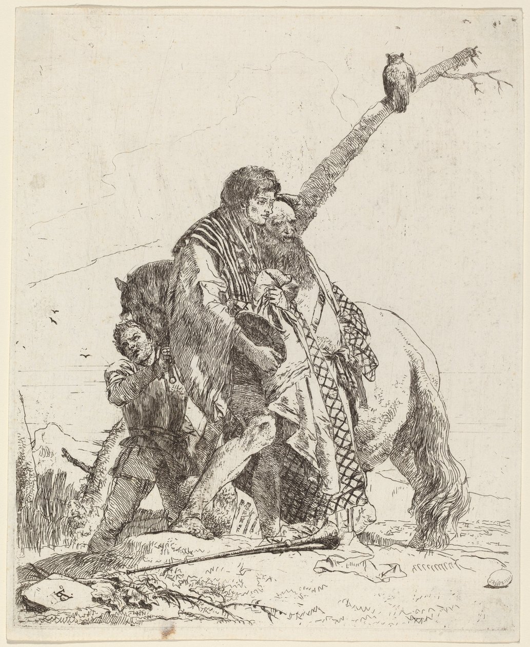 Jeunesse, Sage et Serviteur avec Cheval - Giovanni Battista Tiepolo