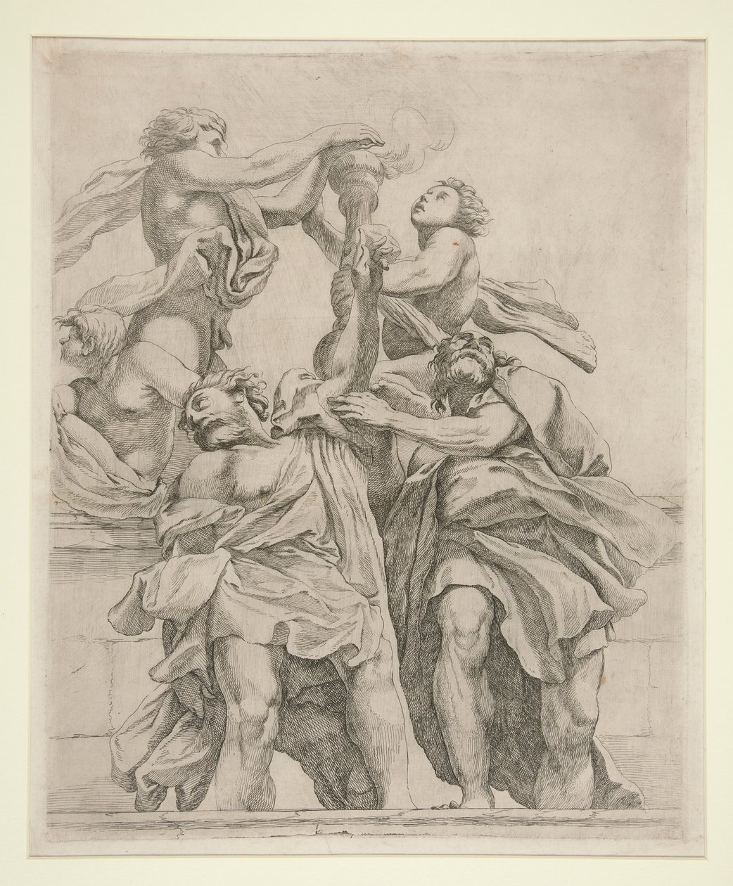 Deux apôtres et trois anges - Giovanni Battista Vanni