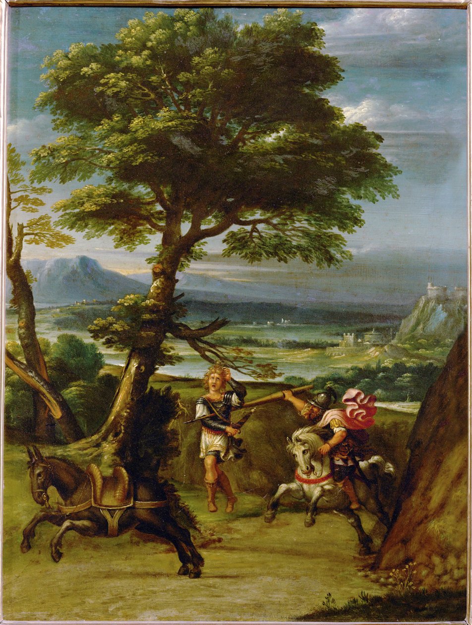 Paysage avec Absalom tué par Joab ... - Giovanni Battista Viola
