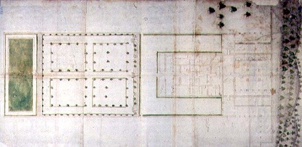 Plan de la villa Médicis à Agnano - Giovanni Battista da Sangallo