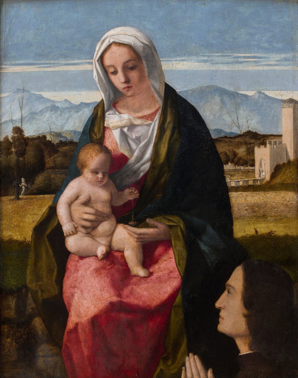 Madone et enfant avec donateur - Giovanni Bellini