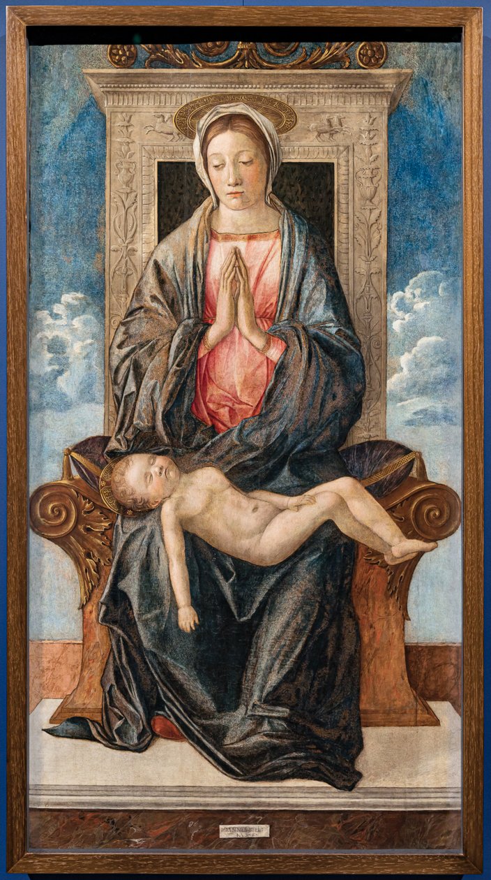 Madone avec bébé endormi, par Giovanni Bellini, vers 1470. - Giovanni Bellini