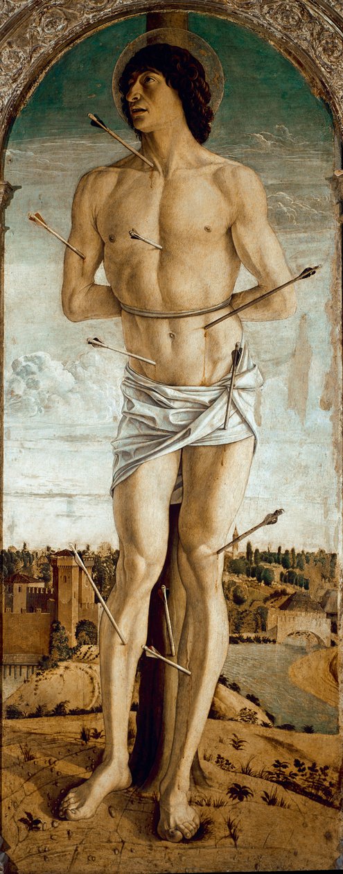 Polyptyque de Saint Vincent Ferrier : Saint Sébastien - Giovanni Bellini