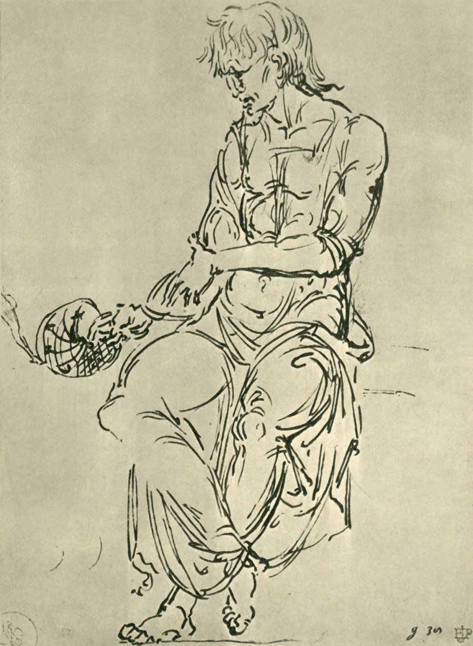 Homme assis avec instrument astronomique, fin 15ème siècle, 1943 - Giovanni Bellini