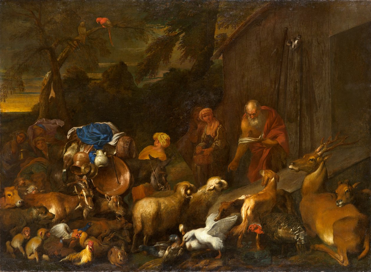 Noé et les animaux entrant dans l