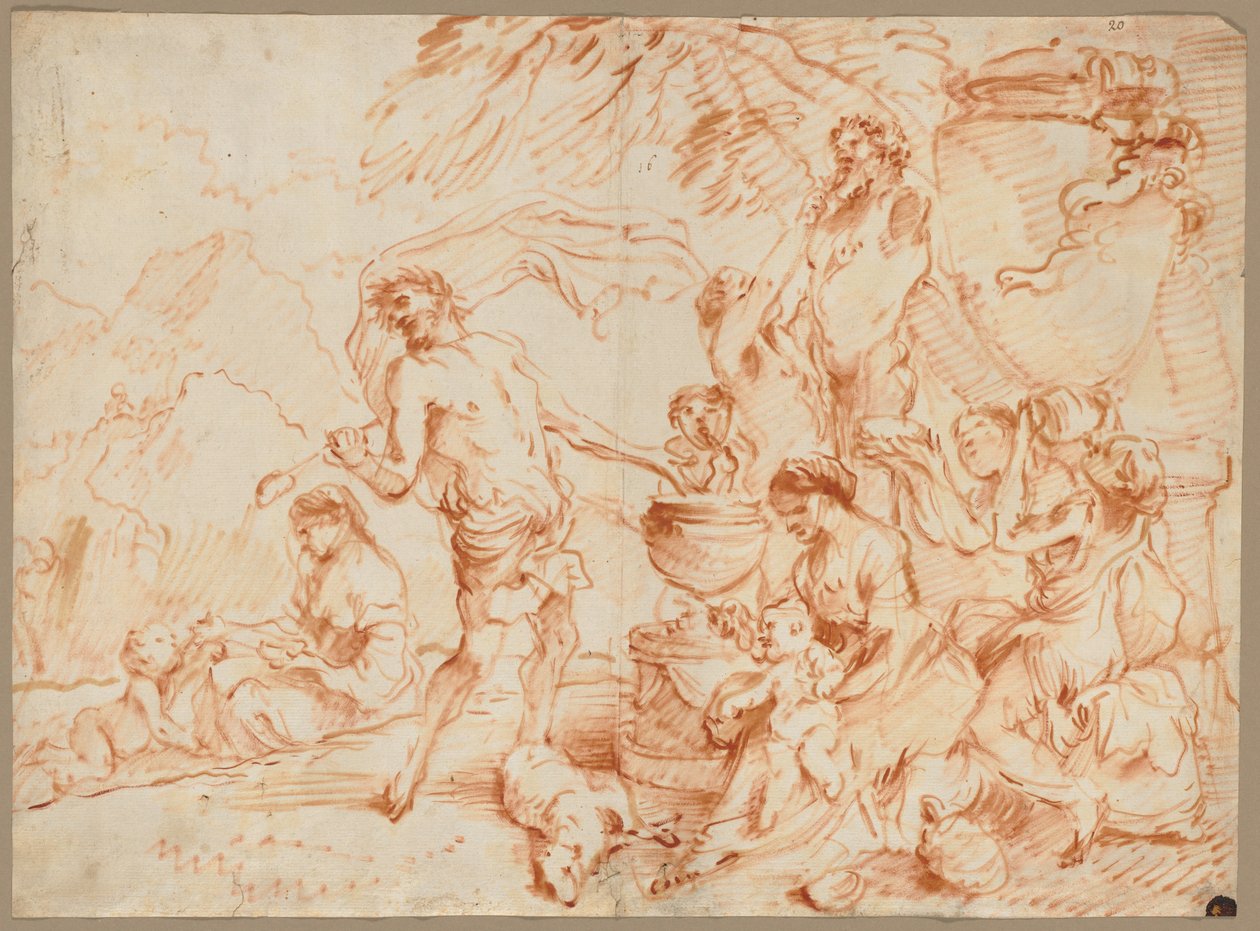 Bacchanale devant un Hermès, début des années 1660 - Giovanni Benedetto Castiglione