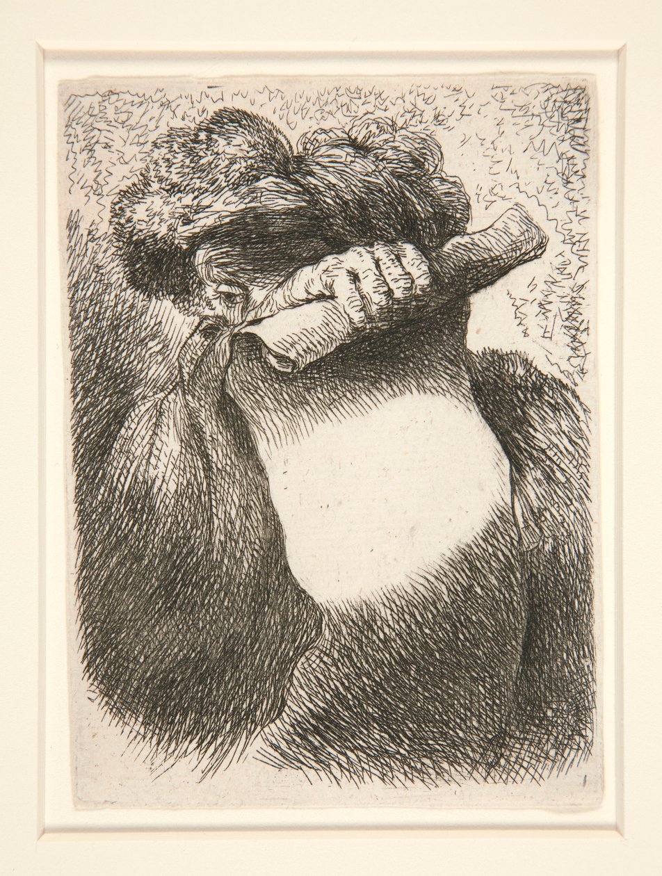 Figure tenant une grande banderole, de la série Petites études de têtes - Giovanni Benedetto Castiglione