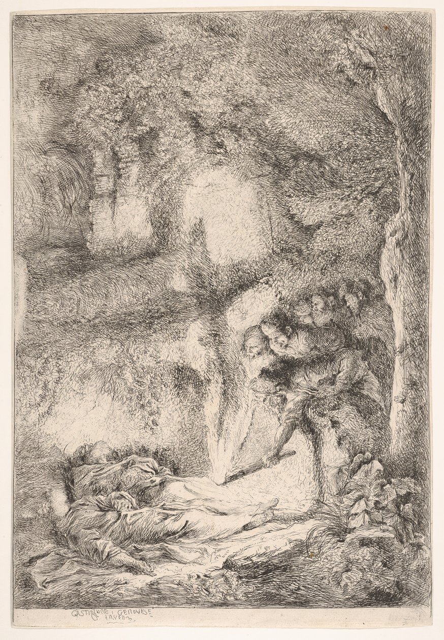 Découverte des corps des saints Pierre et Paul - Giovanni Benedetto Castiglione