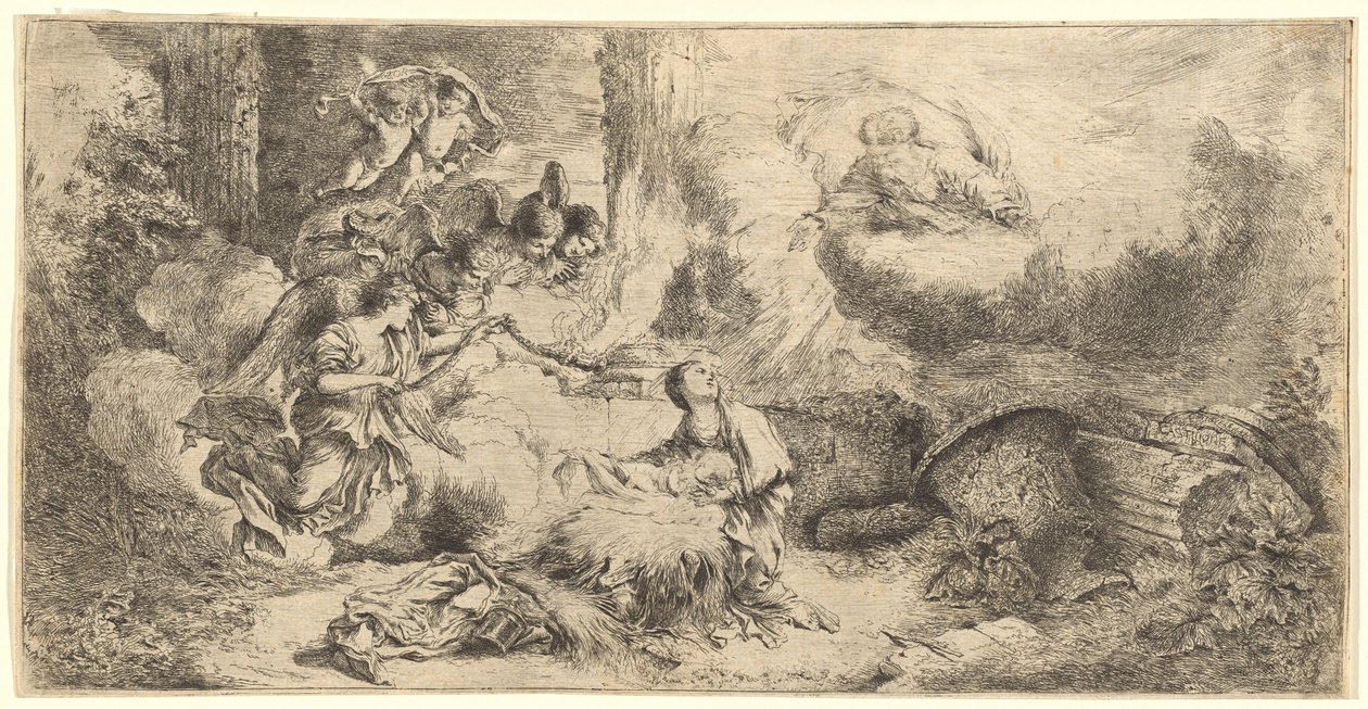 Dieu le Père et les anges adorant l