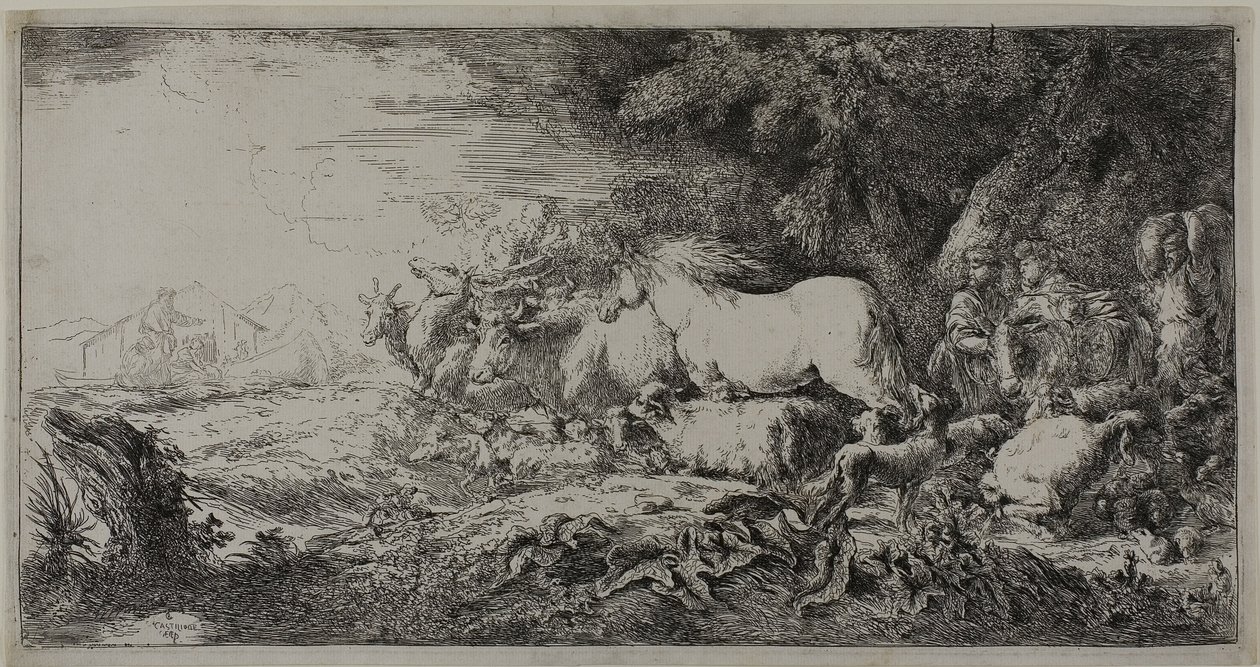 Noé et les animaux entrant dans l