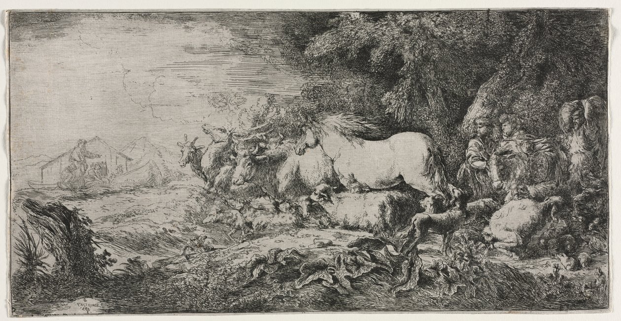 Noé et les animaux entrant dans l