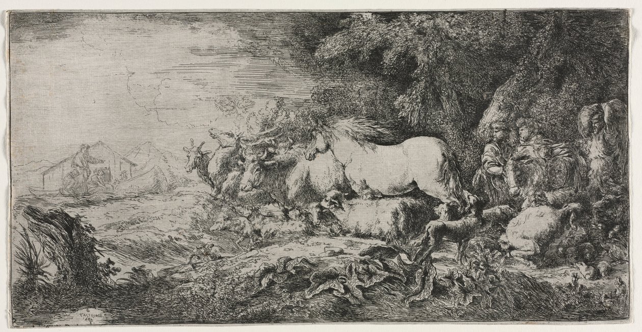 Noé et les animaux entrant dans l