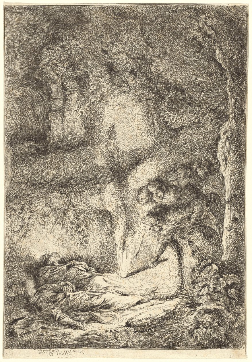 Les corps des saints Pierre et Paul cachés dans les catacombes - Giovanni Benedetto Castiglione