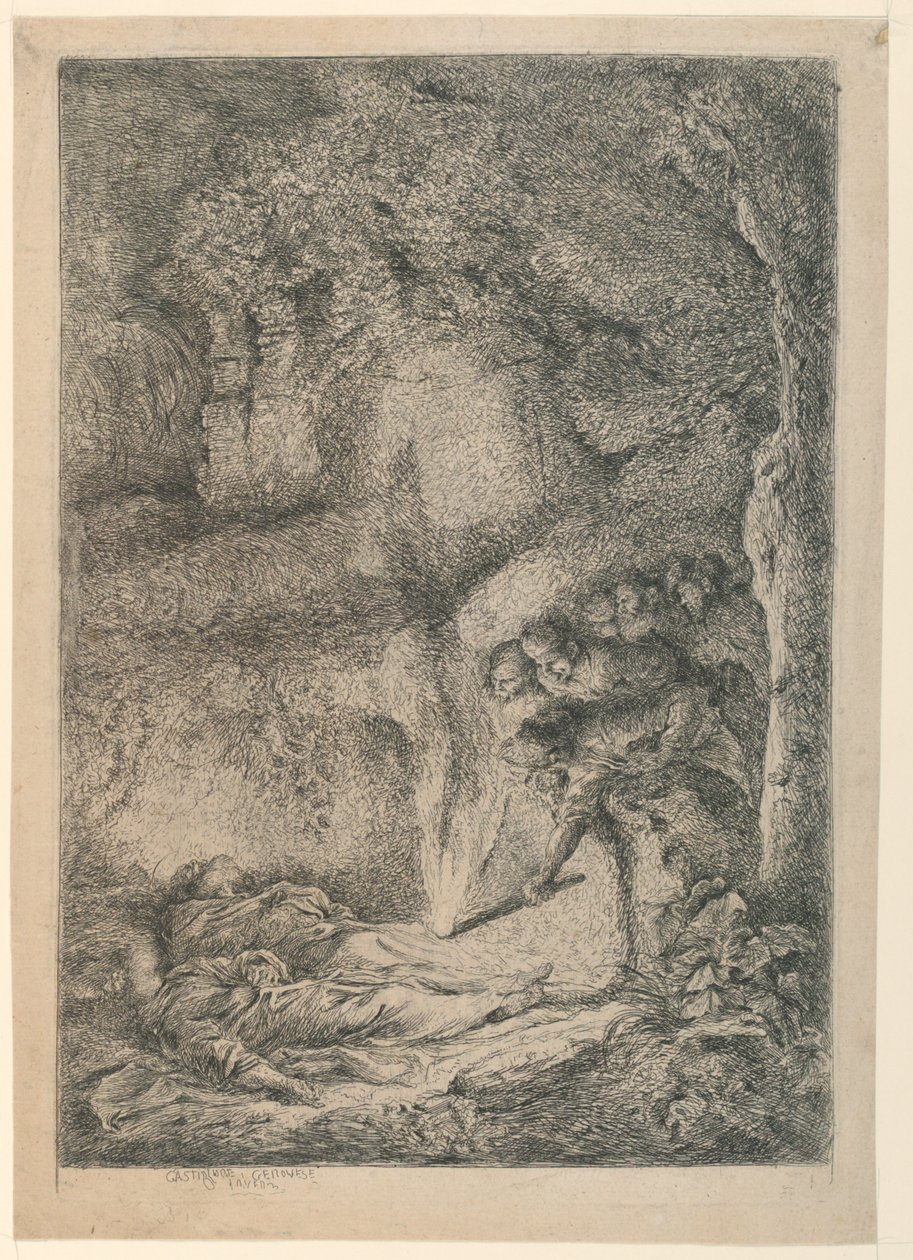 La découverte des corps de Saint Pierre et Saint Paul - Giovanni Benedetto Castiglione
