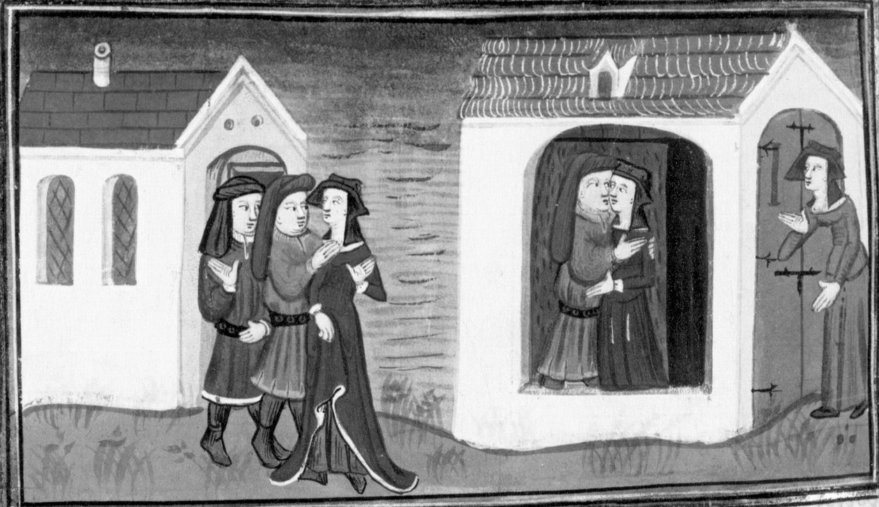 Décaméron, Calandrino courtise Niccolosa ; la femme de Calandrino surprend son mari avec Niccolosa. Neuvième journée, nouvelle 5 - Giovanni Boccaccio