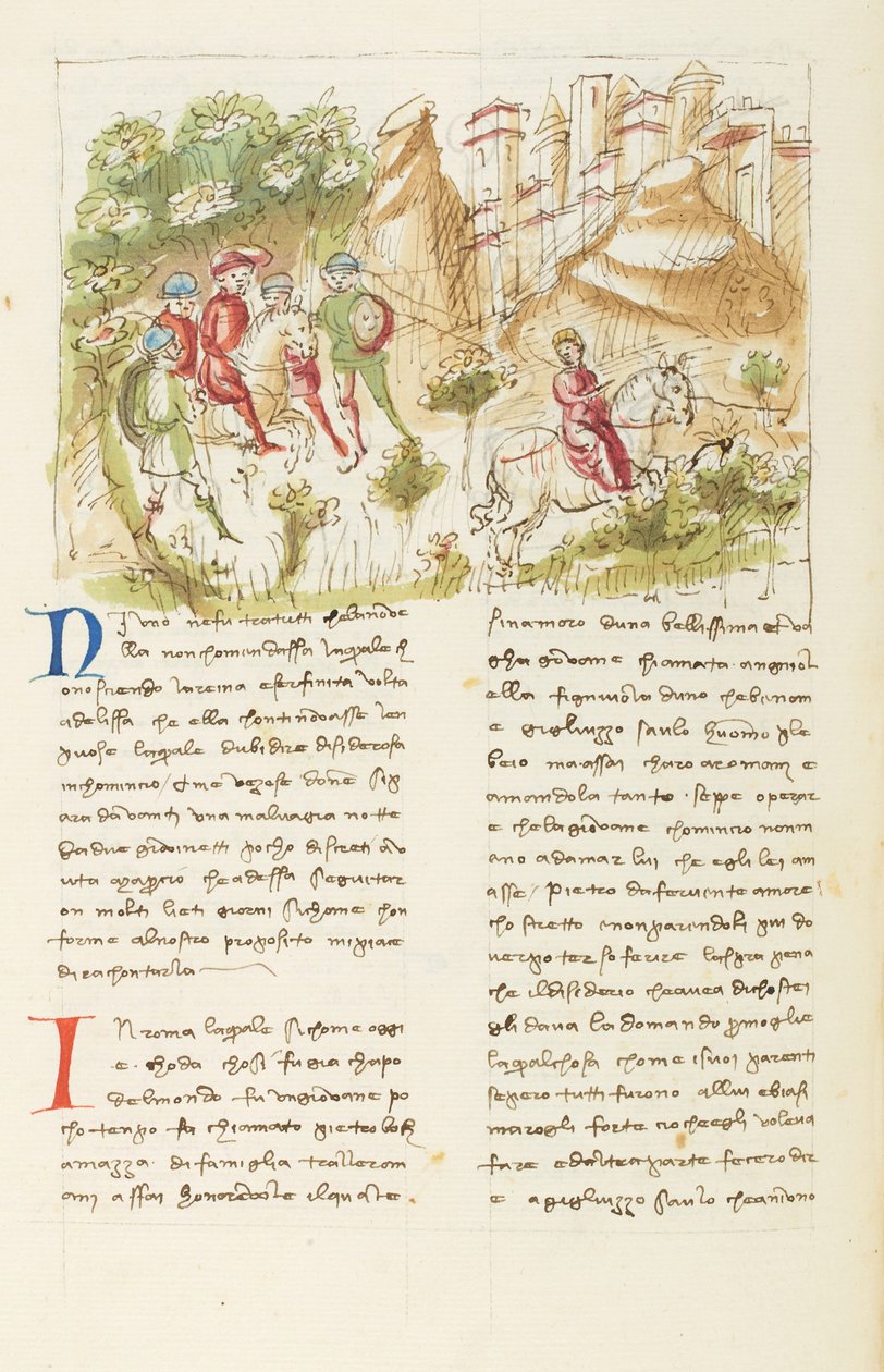 Décaméron, La campagne romaine ; Agnolella fuyant les brigands, Cinquième journée, nouvelle 3. - Giovanni Boccaccio