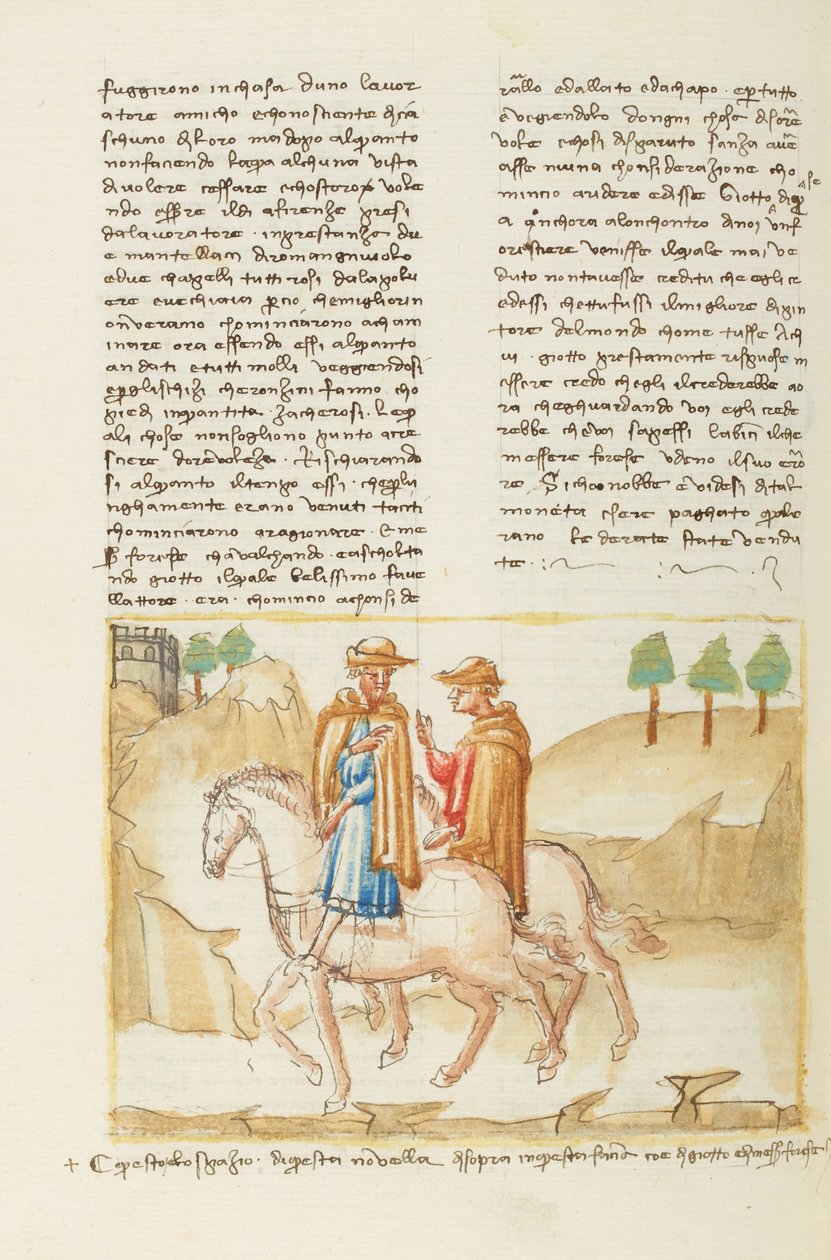 Décaméron, La poêle se moque du chaudron - Forese da Rabatta et Giotto chevauchant, Sixième journée, nouvelle 5. - Giovanni Boccaccio