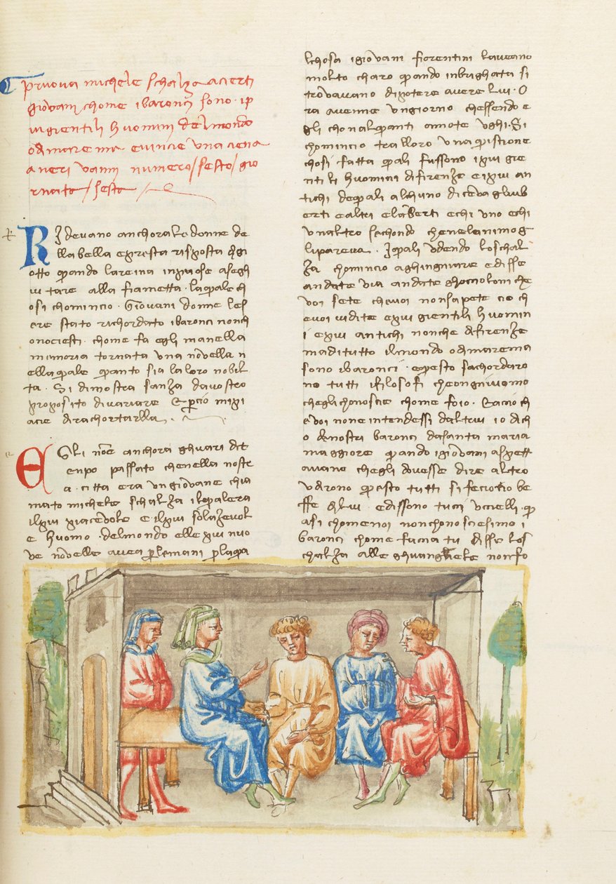 Décaméron, Quand Dieu apprenait le dessin - Michele Scalza et les jeunes gens , Sixième journée, nouvelle 6. - Giovanni Boccaccio