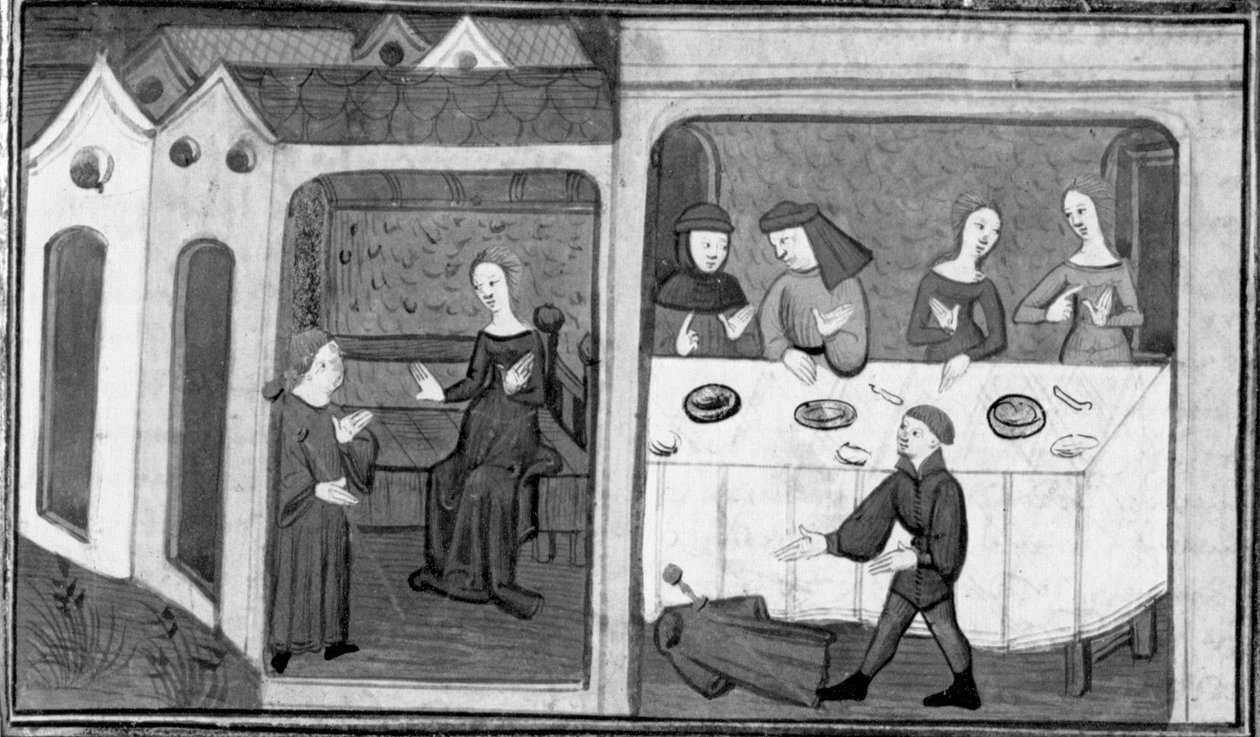 Décaméron, Tedaldo parle avec Ermeline ; Tedaldo révèle son identité. Troisième journée, nouvelle 7 - Giovanni Boccaccio