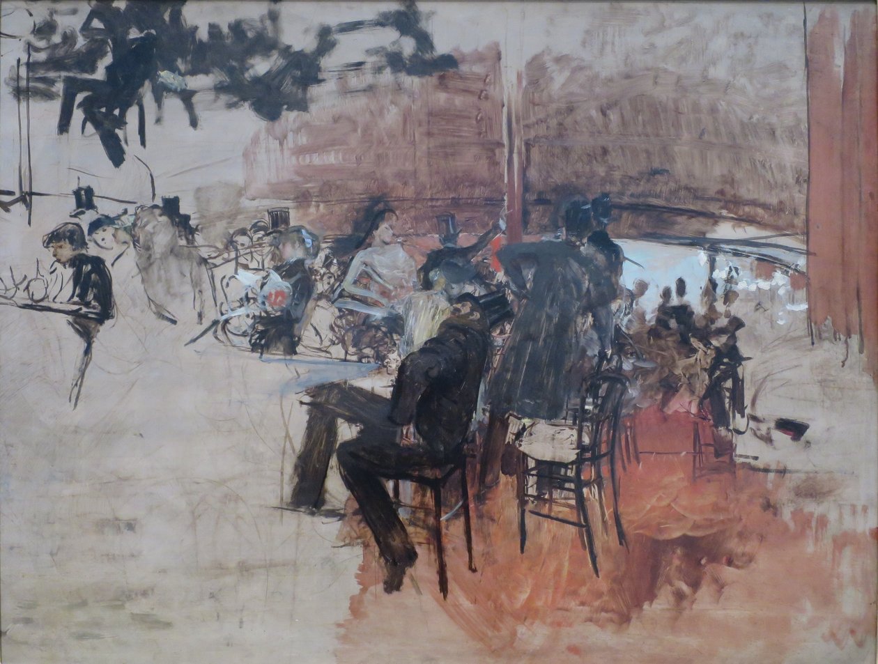 Scène de café par Giovanni Boldini, vers 1887, huile sur panneau, Palais californien de la Légion d