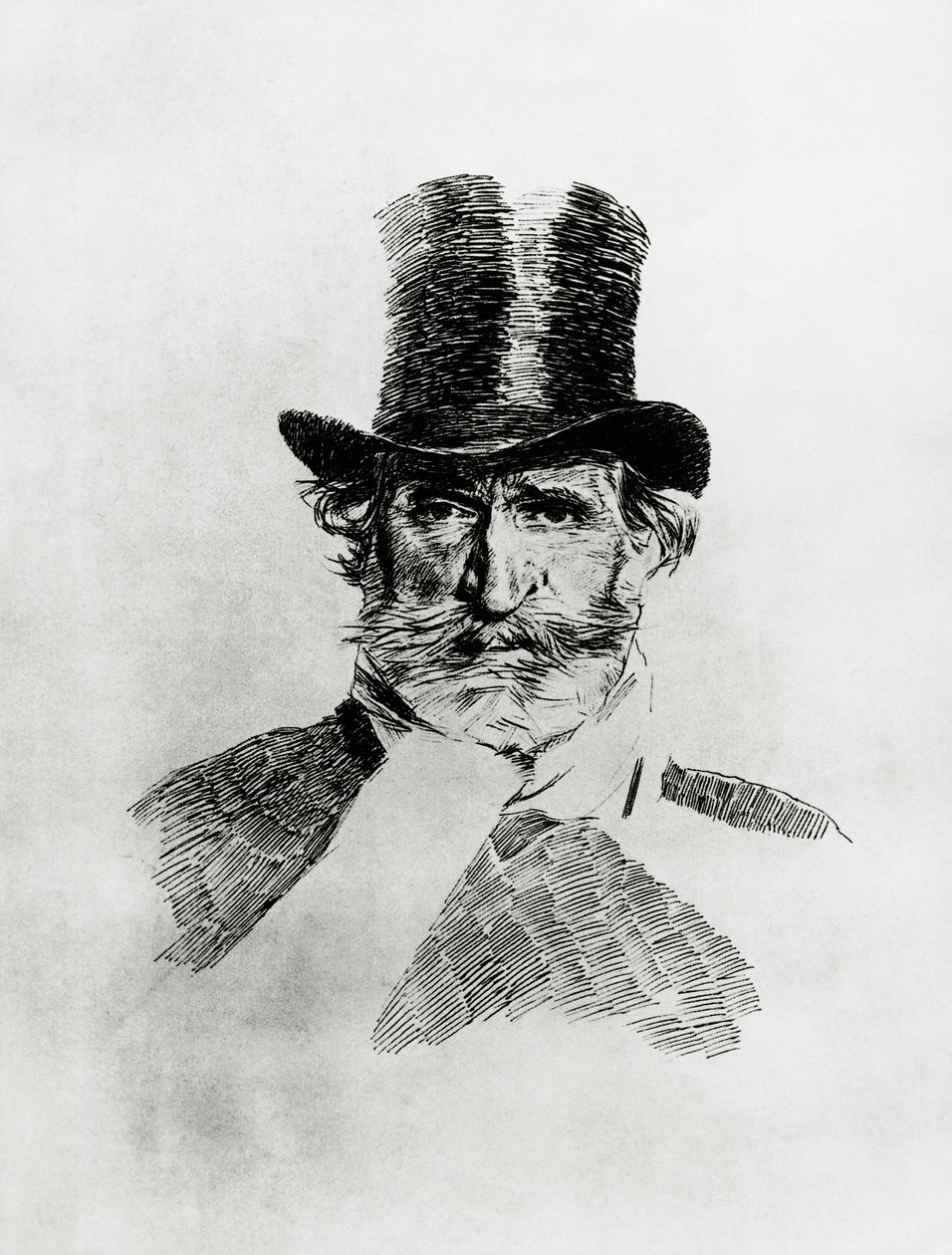 Portrait de Giuseppe Verdi (1813-1901), compositeur italien, dessin de Giovanni Boldini (1842-1931) - Giovanni Boldini