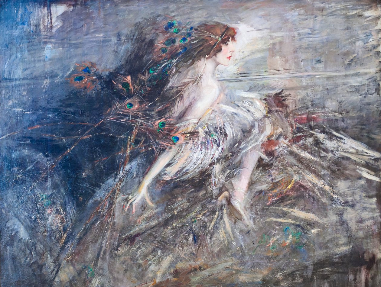 Portrait de la Marquise Casati avec des plumes de paon - Giovanni Boldini