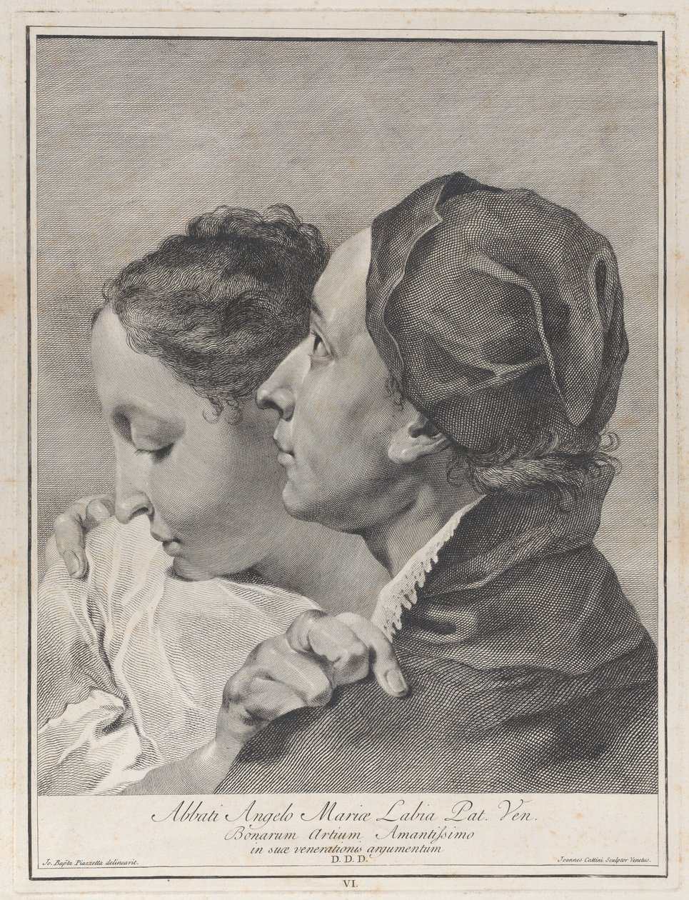 Un jeune homme embrassant une fille, 1743 - Giovanni Cattini