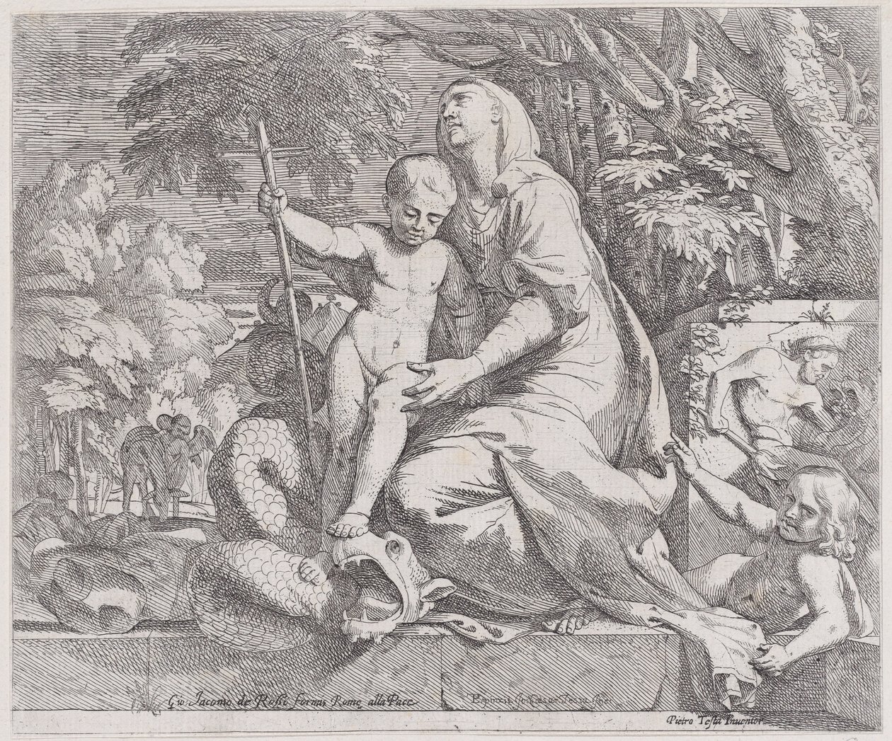 Allégorie du repos pendant la fuite en Égypte, 1650-55 - Giovanni Cesare Testa