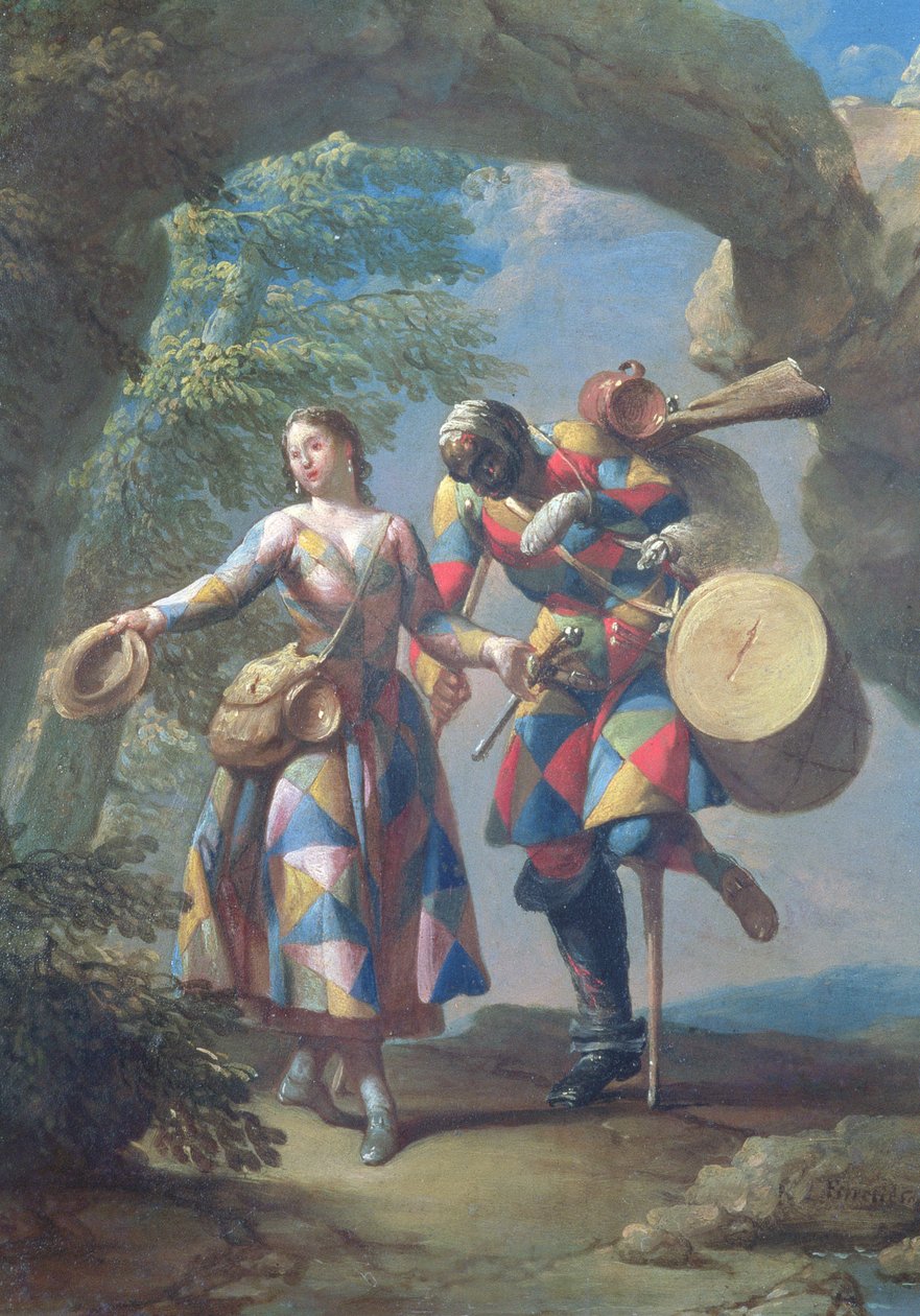 Un arlequin revenant de la guerre, vers 1742 - Giovanni Domenico Ferretti