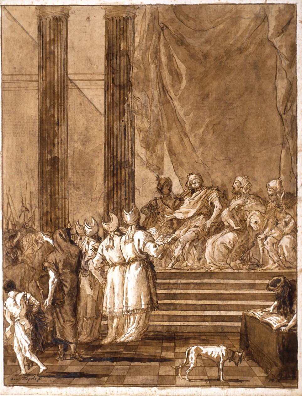 Une dispute entre rois et prêtres - Giovanni Domenico Tiepolo