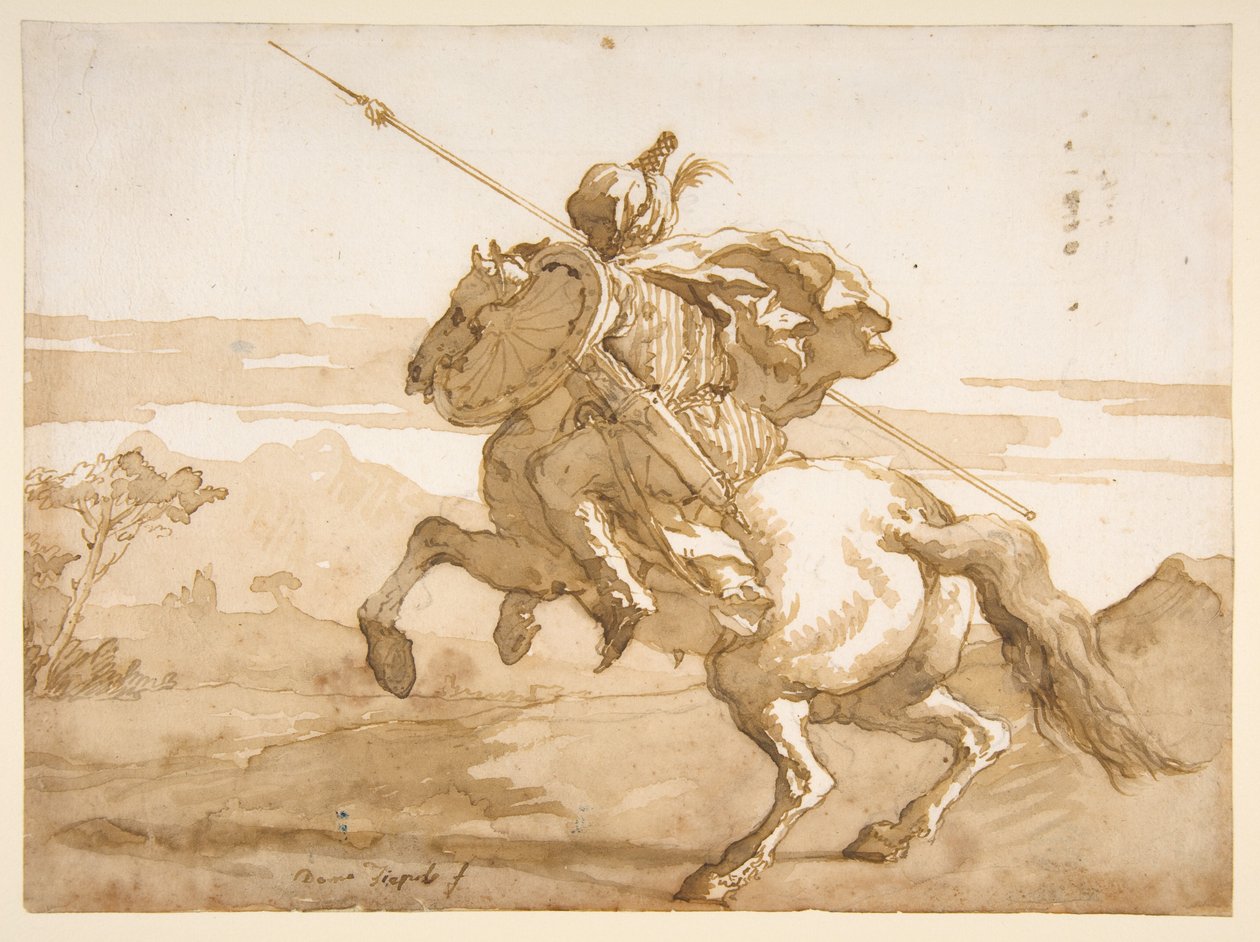 Ein orientalischer Reiter - Giovanni Domenico Tiepolo