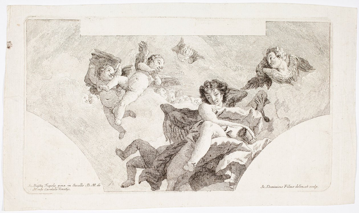 Les anges portant les indulgences des Carmélites - Giovanni Domenico Tiepolo