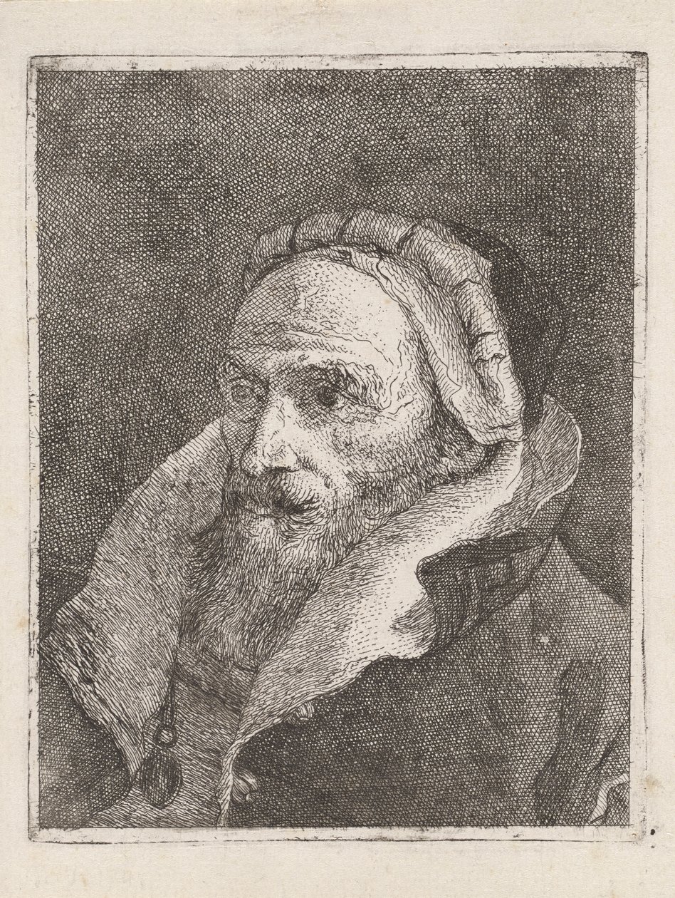 Vieil Homme Barbu avec une Casquette, de la Raccolta di Teste (Collection de Têtes) - Giovanni Domenico Tiepolo