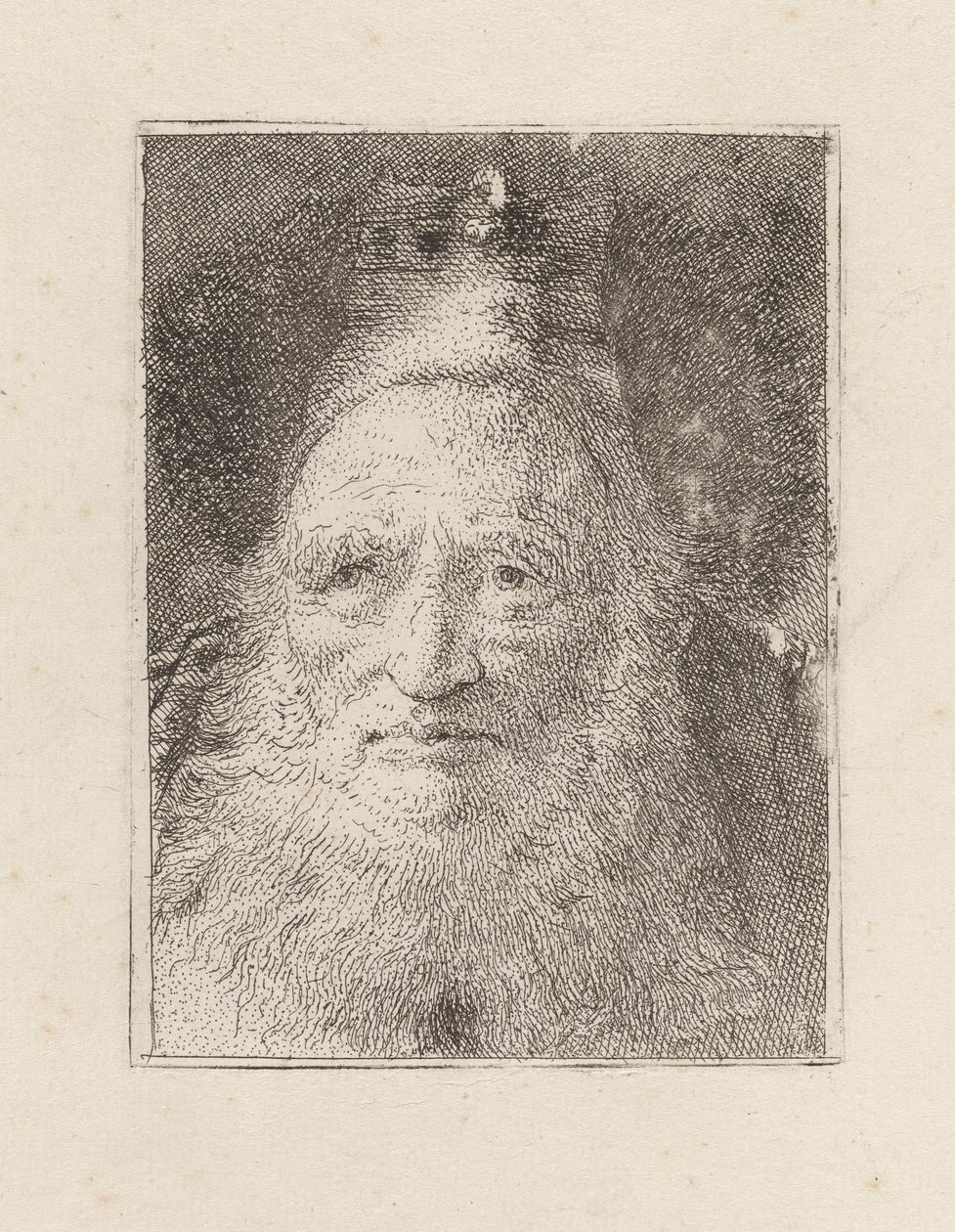 Vieil homme barbu avec un chapeau, de la Raccolta di Teste (Collection de têtes) - Giovanni Domenico Tiepolo