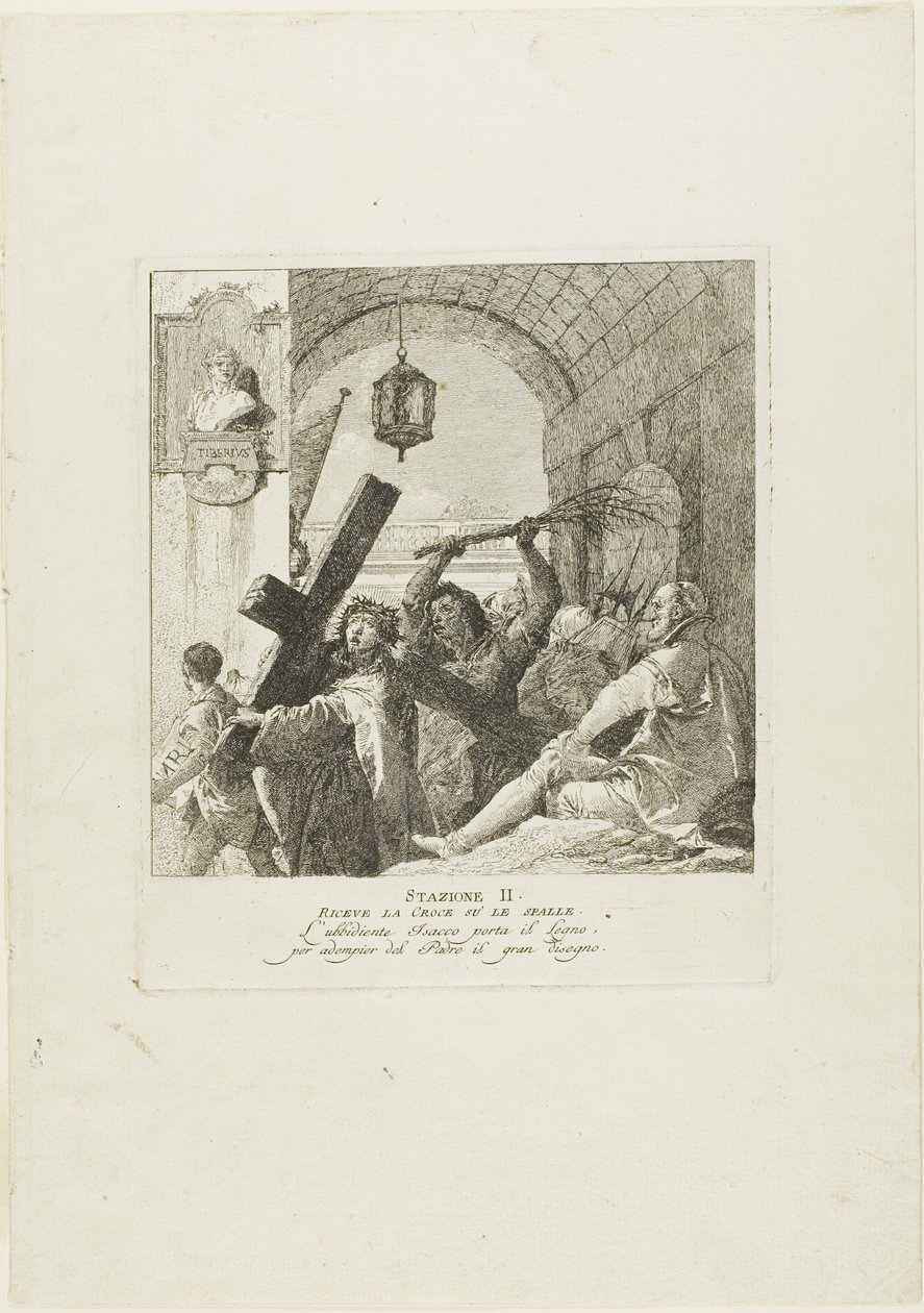 Le Christ reçoit la croix, deuxième planche du chemin de croix - Giovanni Domenico Tiepolo