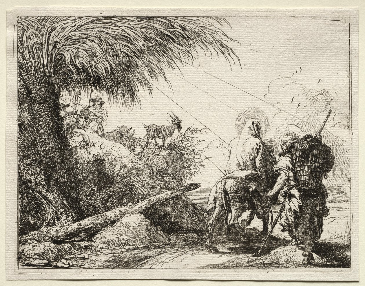 Fuite en Égypte : La Sainte Famille et le palmier - Giovanni Domenico Tiepolo